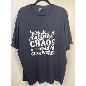 Boutique Tee I Run ON Caffeine Chaos and Cuss Words Size 2XL